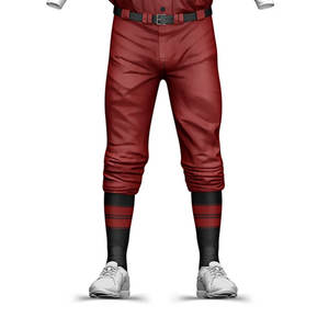 Ensemble d'uniformes de baseball personnalisés pour hommes adultes, maillot et pantalon sublimés rouge et noir, manches courtes, évacuation de l'humidité, toutes saisons - Product Image 2