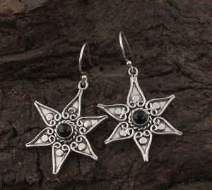 Vintage <b>Black</b> Onyx Sterling Silver <b>Dangle</b> Drop <b>Earrings</b> Handmade Jewelry for Wedding Anniversary Party - Product Image 3