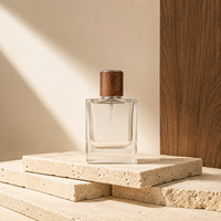 Flacon de parfum carré de luxe avec vaporisateur fin, flacon de parfum vide rechargeable, logo imprimé sur écran, couleur personnalisée, flacon de parfum