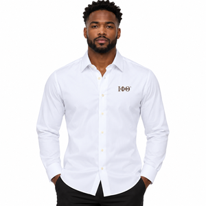 IOTA Collars Co <b>White</b> Apex Performance Spring Dress <b>Shirt</b> <b>Men's</b> <b>Long</b> <b>Sleeve</b> Button Greek Fraternity Formal Business Casual - Product Image 1