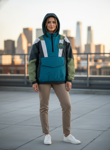New Arrival Custom Gradient Colors Windbreak <b>Pullover</b> <b>Jackets</b> for <b>Men</b> Thick Winter Workout Half Zip Kangaroo Pocket Stand Collar - Product Image 6