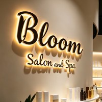 Enseigne LED personnalisée 3D rétroéclairée, lettres 3D, signalétique murale en acrylique, logo d'entreprise sur mesure pour salon de beauté - Vente chaude