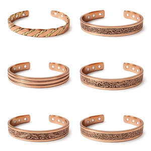 Pulsera de cobre abierta, brazalete de cobre ayurvédico, pulsera de cobre india, pulsera de cobre unisex, joyería de cobre de moda - Product Image 2