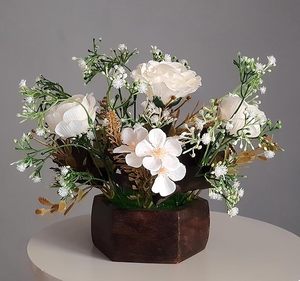 Jarrón de Flores Moderno Art Deco Hecho a Mano de Madera, Arreglo Floral Artificial, Decoración para el Hogar y la Oficina, Regalo - Product Image 2