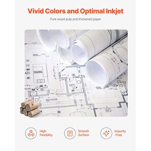 Rotolo di Carta per Plotter Grande Formato 30 pollici x 500 piedi, Rotoli di Carta Bond da 20 LB con Anima da 3 pollici, 2 Rotoli CAD Bond Dr Master - Product Image 5