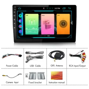 DVD Mobil layar 10.1 "Android, Power akustik Drive elektronik otomatis, pemutar DVD mobil cerdas dengan Bluetooth GPS Stereo Amplifier CarPlay