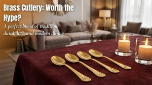 <b>Golden</b> <b>Cutlery</b> <b>Set</b> With Spoon Fork Knife Minimalist Design For Dining Metal Tableware - Product Image 2