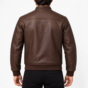 Chaqueta Safari Clásica de Cuero para Hombre, Chaqueta Casual Impermeable y Cortavientos de Piel de Cordero Suave, Estilo Vintage, Moda Urbana, Personalizada - Product Image 5