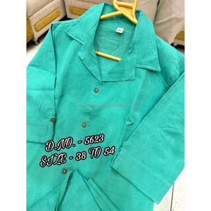 Hermoso Cordón de tela flameada de algodón pesado de la mejor calidad (longitud corta 29 ") camisa botones de madera conjuntos de ropa de abrigo para hombres Fabzone - Product Image 1
