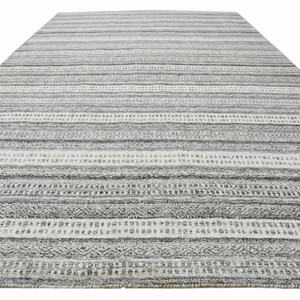 Tapis en laine tufté à la main gris ivoire, motif galets organiques, antidérapant, écologique, à poils épais, pour salon et hôtel - Product Image 2