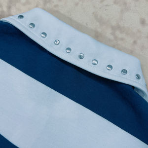 Camiseta Polo Retro de Rugby para Hombre, con Estampado de Franjas, Remaches y Botones, de Algodón, Corte Cuadrado y Recortado, de Alta Calidad - Product Image 6