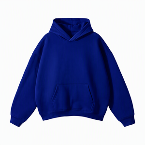 Sweat-shirt à capuche oversize pour homme, couleur bordeaux, en molleton bouclette, style décontracté avec poches, coupe classique, idéal pour l'automne - Product Image 3
