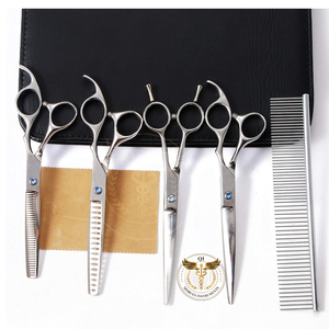 Ensemble de ciseaux pour animaux de compagnie de 8 pouces, ciseaux droits et plats, ciseaux courbés à double extrémité, outils de toilettage pour chiens Golden Retriever - Product Image 4