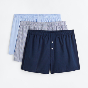 RABUSH SPORTS Calzoncillos bóxer de cintura alta elástica para hombre, de algodón tejido con patrón liso - Product Image 4