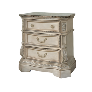 Antique <b>White</b> Classic Royal Style <b>Bedside</b> <b>Tables</b> <b>Wooden</b> Nighstand <b>Table</b> Lamps for Bedroom Furniture Sets - Product Image 1