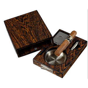 Cendrier moderne avec couvercle de rangement et bol en céramique amovible, boîte organisatrice de cigarettes de bureau, ensemble pour fumeurs pour la maison, l'hôtel et le bureau - Product Image 2