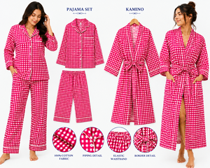 Handcrafted Cotton Elegant Pajama Set Kimono Robe Women Floral Print Quick Dry Comfortable <b>Sleep</b> Lounge Wear Combo <b>Gift</b> Set - Product Image 1