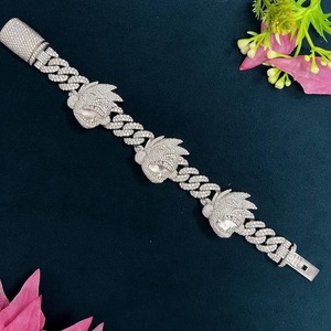 Indian Supplier Moissanite Diamond Iced Out Cuban <b>Chain</b> Bracelet For Men Women Hip Hop Party Fashion Jewelry Available For Sale - Product Image 4