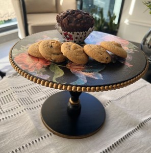 Support à gâteau en bois floral, fait main, tendance, plateau de présentation surélevé pour desserts, idéal pour mariages, anniversaires, maison, cuisine, fournitures de boulangerie - Product Image 6