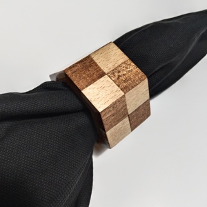 <b>Wooden</b> Napkin Ring Set Gold Accent Napkin Holder Handmade <b>Table</b> Napkin Rings Decorative <b>Dining</b> <b>Table</b> Accessory <b>Rustic</b> Wedding - Product Image 6