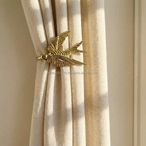 Antique Gold <b>Curtain</b> Holdback <b>With</b> Floral Design Traditional Style Metal <b>Hook</b> Decorative Window Hardware - Product Image 4