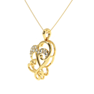 Ajretail - Colgante de Diamante de 0.16 Quilates con Dos Corazones, Celebra el Amor con un Diamante Perfecto - Product Image 4