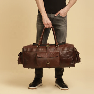 Leather <b>Bag</b> Duffle Custom Genuine Leather Travel Weekender <b>Overnight</b> Duffel <b>Bag</b> Gym Sports Duffle <b>Bag</b> - Product Image 3