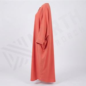 2025 OEM Kimono Abaya en tissu polyester épais, doux et très extensible, pour femmes musulmanes, col en V, manches longues, orné de perles, longueur cheville, pour soirée - Product Image 3