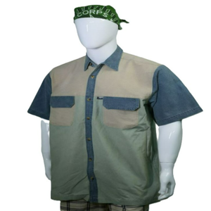 Custom Oversized Men's Casual Flannel Shirt 100% <b>Organic</b> Cotton Long Sleeve Stand Collar Solid Pattern Anti-Wrinkle Eco-Friendly - Product Image 3