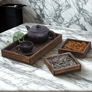 Venta al por Mayor de Bandejas Decorativas de Madera Cuadradas Minimalistas de Alta Calidad, Bandejas de Madera Personalizadas - Product Image 3