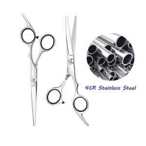 Ensemble professionnel de ciseaux de barbier argentés avec logo personnalisé, ciseaux de coupe de cheveux en acier inoxydable, peigne de coiffure et coffret cadeau, kits de salon - Product Image 5