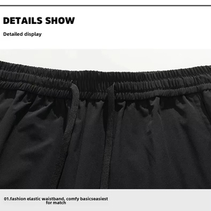 Shorts décontractés durables avec ceinture élastique, shorts d'été pour hommes, tendance rétro, respirants, en coton, shorts de basket-ball - Product Image 4