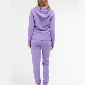 Conjunto Deportivo de Felpa de Algodón Color Lavanda para Mujer, Sudadera con Cremallera Completa y Pantalones Jogger, 2 Piezas, Fabricante Mayorista, Ropa de Invierno Personalizada - Product Image 2
