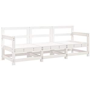 Ensemble de salon de jardin modulaire moyen en pin massif blanc, canapés de jardin - Product Image 2