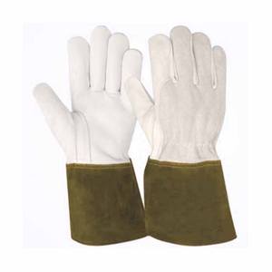 Gants de soudage TIG en cuir pleine fleur et croûte de cuir de qualité supérieure, résistants à l'abrasion, pour la lutte contre les incendies et le barbecue - Product Image 2