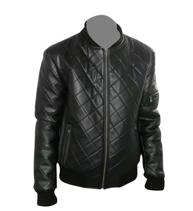 Autumn <b>Leather</b> Fashion <b>Jacket</b> with Stand Collar Quilted Design <b>Long</b> Length and Breathable Feature New and Dyed genuine <b>leather</b> - Product Image 1