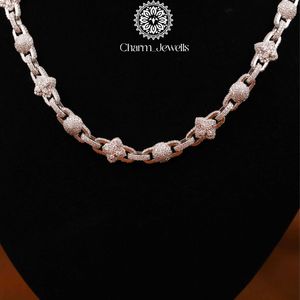 Collar de Cadena Figaro Unisex Charm_Jewells con Moissanita, Plata 925, Chapado en Oro de 14K, Estilo Hiphop de Lujo, Certificado IGI, para Fiestas - Product Image 2