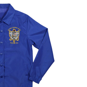 เสื้อแจ็คเก็ตโค้ชฤดูหนาว Sigma Gamma Rho SGRho สีน้ำเงินรอยัล ผลิตจากโพลีเอสเตอร์ 100% เป็นมิตรกับสิ่งแวดล้อม ปักอักษรกรีก กันน้ำ สำหรับชมรมนักศึกษา - Product Image 3