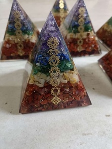 Natural Moss Agate Stone <b>Orgone</b> Handmade Crystal Energy <b>Generator</b> Resin Meditation Polished REIKI Home Decoration - Product Image 2
