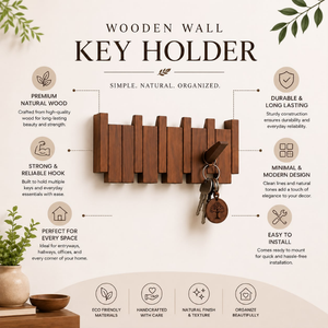 Moderno Porta Llaves de Pared Plegable de Madera, Ganchos Ocultos Ahorradores de Espacio, Organizador Decorativo para Entrada, Hogar, Oficina y Pasillo - Product Image 5