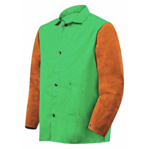 Veste de travail en cuir de vachette de qualité supérieure, tissu en coton, veste de soudeur industrielle, veste de sécurité pour travaux lourds - Product Image 4
