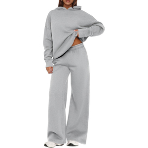 Conjunto Deportivo Rosa para Mujer, Sudadera con Capucha de Manga Larga, Pantalones Anchos, Estilo Casual Otoñal, Transpirable, 100% Algodón, Corte Holgado - Product Image 6