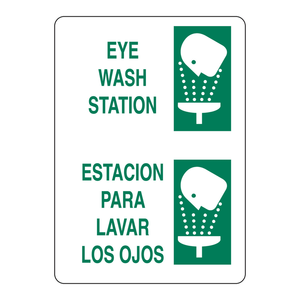 Letrero Bilingüe para Estación de Lavado de Ojos (Inglés/Español), Tablero de Señalización de Pared para Laboratorios y Sitios Industriales - Product Image 3