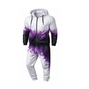 Ensemble de survêtement d'entraînement pour hommes, impression par sublimation, personnalisé, 100% coton, tenue de sport, ensemble de jogging, ensemble athlétique, fabrication en usine - Product Image 5