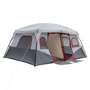 Tenda Familiare Gigante a 2 Stanze per 10 Persone con Tasche Portaoggetti per Accessori da Campeggio, Adatta per Uso sul Tetto dell'Auto - Product Image 3