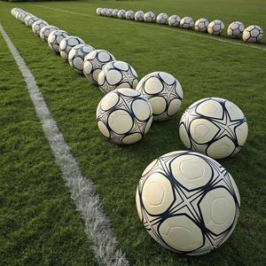Ballon de football en cuir PU léger, matériau PVC professionnel, logo personnalisé imprimé pour les matchs et l'entraînement - Product Image 3