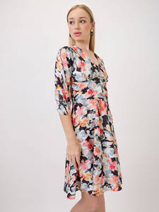 เดรสลำลองผู้หญิงคุณภาพดีไซน์ใหม่ระดับไฮเอนด์ ผ้าเครปพิมพ์ลายดอกไม้ สไตล์ใหม่ แขนยาวปานกลาง เซ็กซี่ - Product Image 3