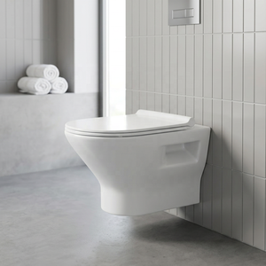 Crenza Rimless Wall Hung Toilet <b>Ceramic</b> WC <b>Pan</b> High End European Standard Bathroom Sanitary Ware Set - Product Image 6