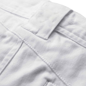 Shorts Bermuda Homme Blanc 100% Coton Couleur Unie Décontracté Style Urbain Taille Mi-Haute Fermeture à Cordon Toile Respirante Entraînement - Product Image 5