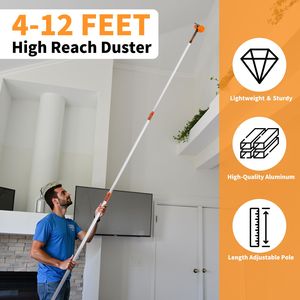 4-Pack 12FT High Reach Microfiber <b>Duster</b> Kit for <b>Cleaning</b> Home Outdoor Ceiling Fans with Chenille Handle - Product Image 4